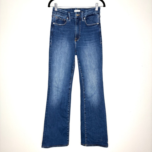 Good American Size 6-12 Always Fits Classic Bootcut Jeans Stretchy In Indigo446 - Picture 3 of 9